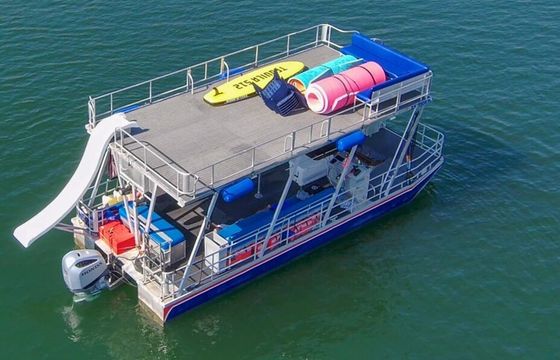 34ft Lakewind Double Decker Party Barge with Slide – Lake Travis