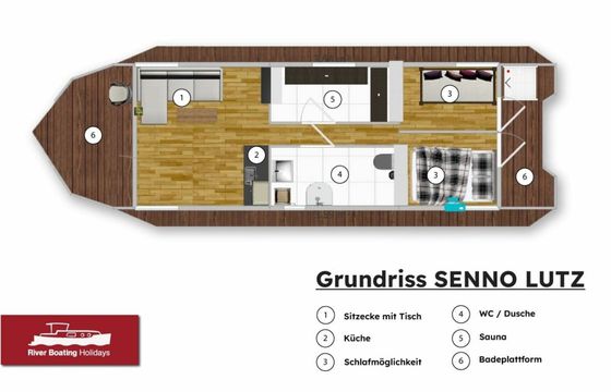Houseboat Saunalounge 12.2 Senno Lutz