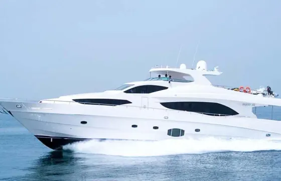 Dubai Boat Rental 🐬 - Majesty 101 Power Mega Yacht Charter in Dubai for 50 Pax