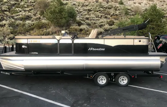 2022 Manitou 24' Tritoon on Lake Tahoe