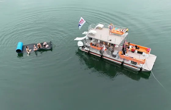 30 foot Solid Craft Party Boat - Dueling Slides - 22 passengers + Captain