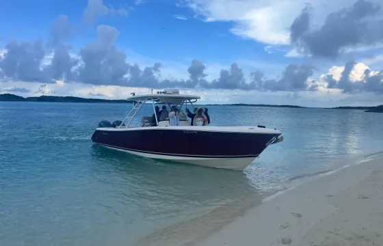 Swim Pigs & Snorkel Turtles aboard 32ft Pursuit Center Console