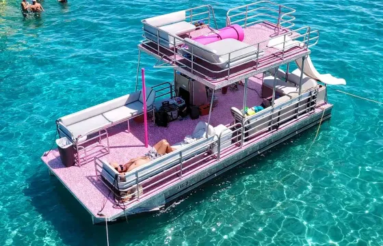 Pink Paradise💕 Party Boat w/ Slide & 2nd Deck💦 – Perfect for Bachelorettes