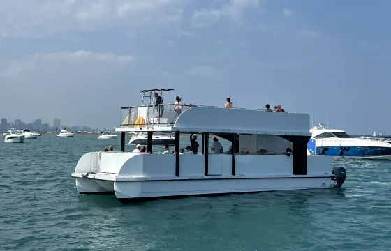 Captained Charter on 45’ Custom Built Double Decker Power Catamaran - 44 Guests