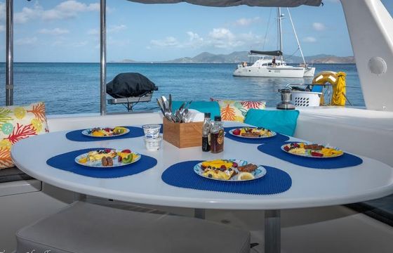 Half Day 50' Private Sailing Catamaran. Luxury, Beach/Snorkel. Departs Red Hook