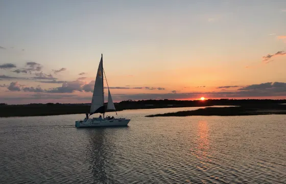 FOLLY BEACH CATAMARAN SUNSET SAIL, departing Folly River boat landing 190/hr