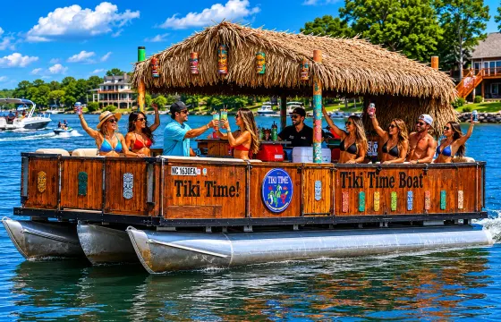 Experience the Ultimate Party Boat: 30 Foot Tiki Boat on Lake Norman!