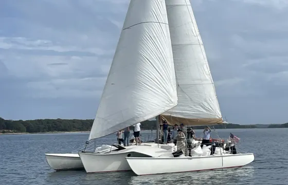 Enjoy the Hamptons waters on wonderful and unique Classic 45' Mahogany Trimaran