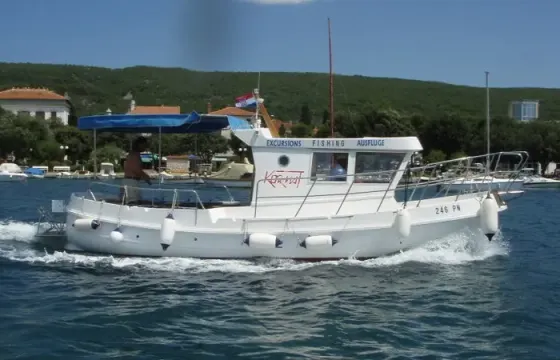 Taxi Boat Excursions onboard 26' Semideplasman Boat in Punat