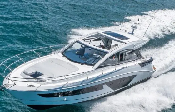 45ft Gran Turismo Motor Yacht boarding in Antibes, Cannes, St Tropez or Monaco