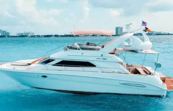 50ft Sea Ray Yacht Charter in Cancún for up to 18 Guests