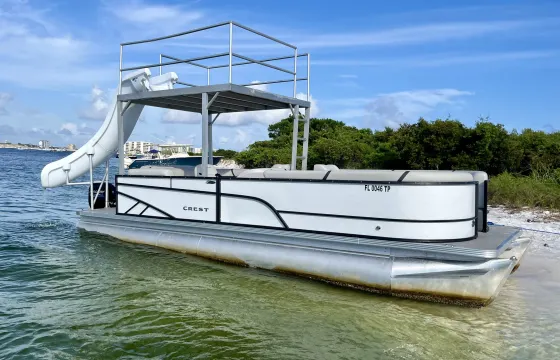 24ft Crest Double Decker Pontoon with Slide