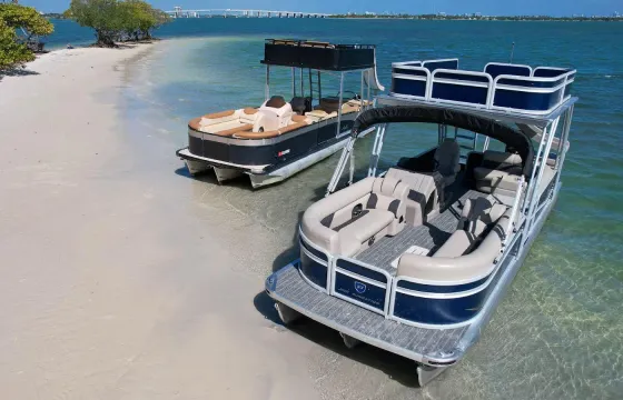 We have Three 30ft Double Deck Tritoons with Slide and Upperdeck Lounge