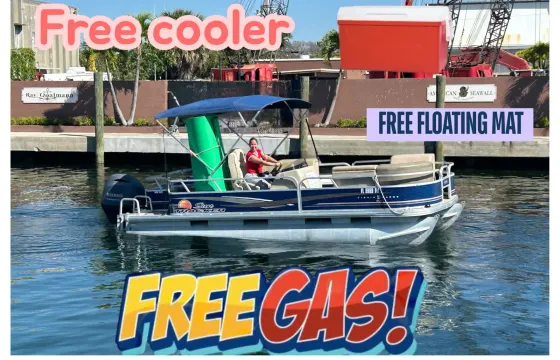 Deerfield Beach Pontoon Rental  Seats 8  (Free Gas)