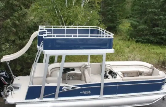 2025 Tahoe Funship Upperdeck Slide Tritoon