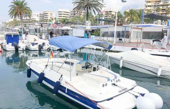 Bayliner Element 197 Sundeck Comfortable Open Boat Rental in Marbella, Spain