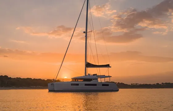 Spacious Lagoon 50 , ideal for cruising along Montenegrin coast.