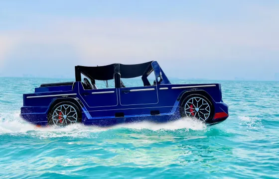 Glide Through Panama City's Coastal in Beautiful Boat Car