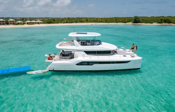 ORA Power Catamaran Leopard 53PC from Saint Martin, Anse Marcel Beach