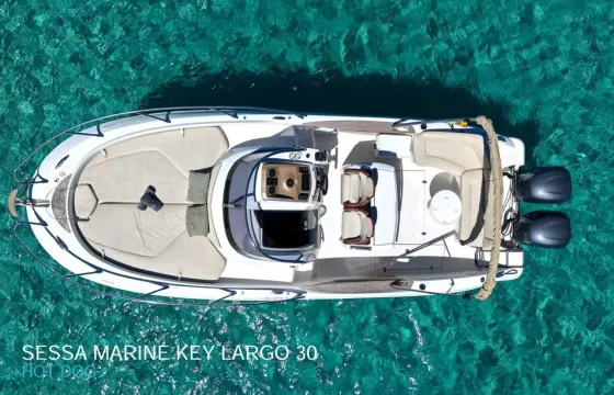 Discover Ibiza’s Coastline Aboard the Sessa Key Largo 30 Yacht