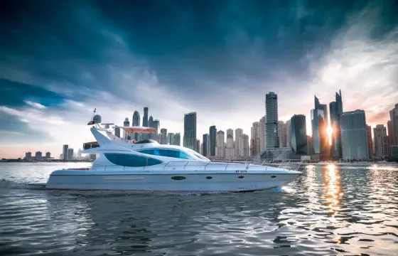 Luxury 70ft Majesty Yacht — Up to 35 Guests in Dubai Marina Harbor