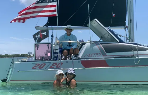 Stiletto 30 Catamaran for Dolphin Watching, Sunsets, Snorkeling in Destin
