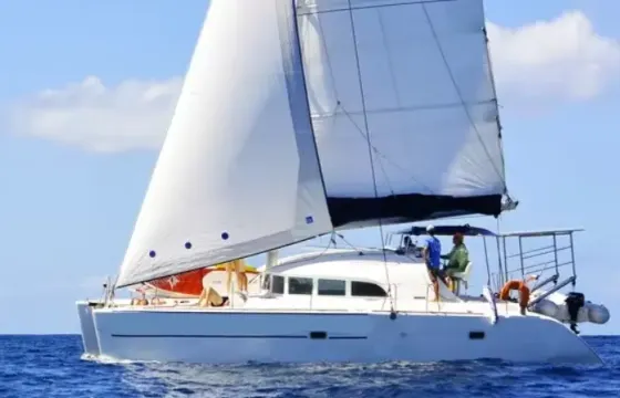 Lagoon 38 Catamaran trip in St Martin with skipper, departure from Orient bay