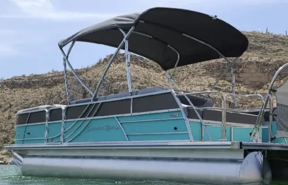24’ South Bay Tritoon with 150 Hp motor, Seats 14 | Delivered to Lake Pleasant