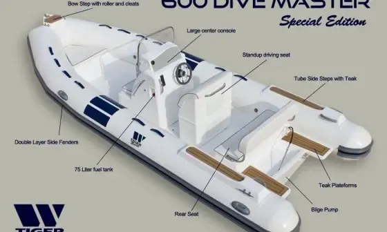 20ft Tiger Marine 600DM RIB Rental in Palma de Mallorca, Spain