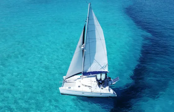 Private 40ft Lagoon Catamaran -  Isla Mujeres | Open Bar, Snorkeling & Lunch