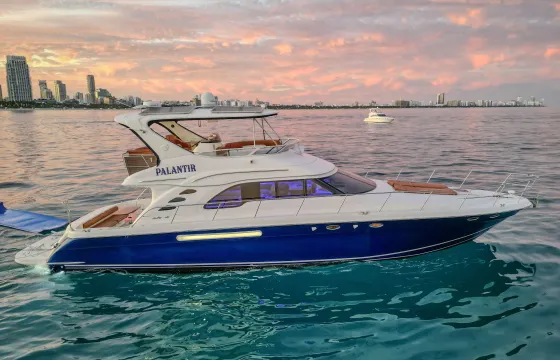 Enjoy Sea Ray 65ft Sedan Bridge motor yacht that you cant rent in Miami!