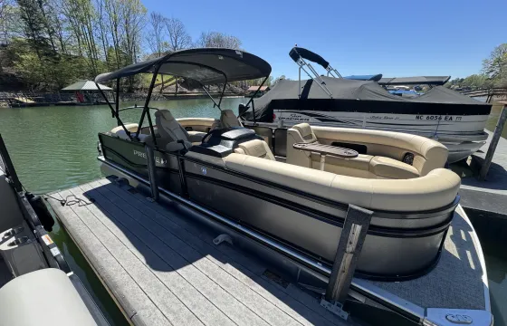 Brand New Premier Sunsation 23’ Tritoon 15 Passenger Lake Norman 150 HP Engine