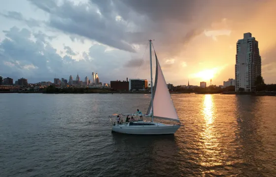 Sunset Sail - Philadelphia Waterfront with O'Day 322 Sailing Yacht