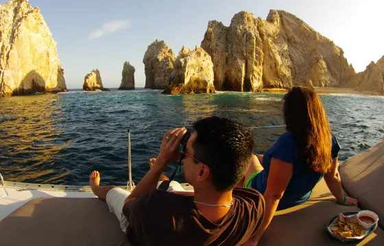 Enjoy a small group Shared Sunset Sailing Cruise in Cabo San Lucas