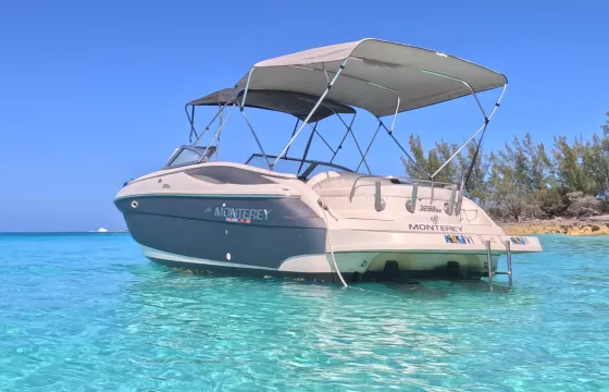 Indulge in a Luxurious Private Getaway to Rose Island on a 30ft Monterey Boat!