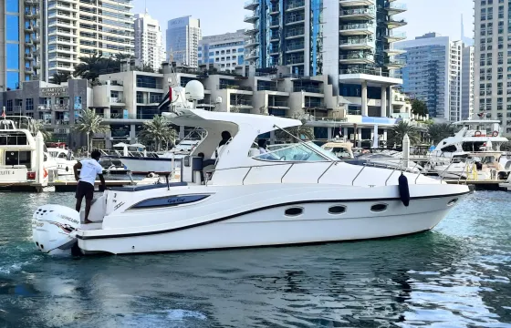 Affordable mini yacht rental in Dubai Marina – perfect for up to 10 guests
