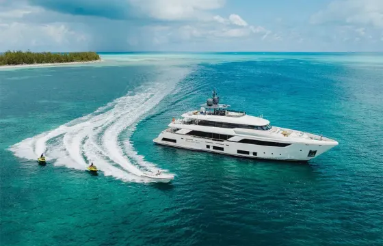 Luxe 121ft Ferretti with tons of watertoys serving Bahamas, Turks & Caicos & FL
