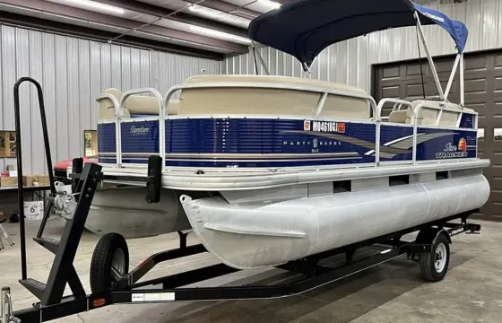The Blue Pontoon Party Barge with Capt. Cletus