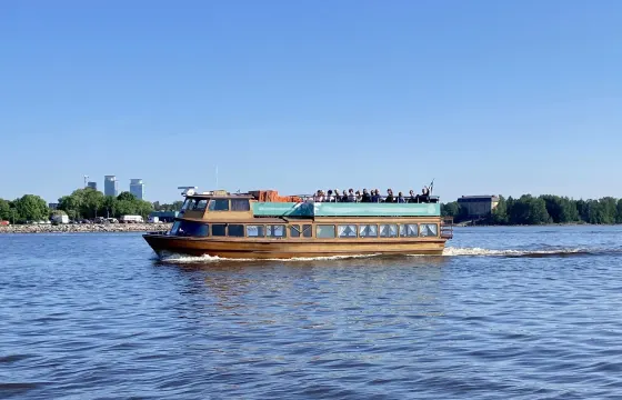 Enjoy the best part of Helsinki by sea with this vintage 50ft Mahogany Boat