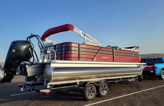 Beautiful 2022 Crest 240LX Tritoon for rent at Bartlett Lake  w/ seating for 12!