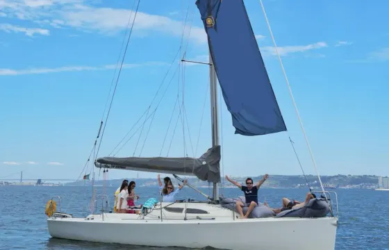 Private 4 Hours Swimming Party on 33ft Archambault Sailboat in Lisbon