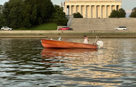 A Romantic Vintage 1954 Wooden Boat Escape in the Heart of Washington, D.C.