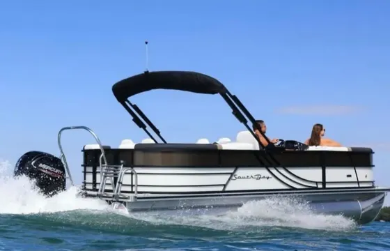 2025 South Bay Tritoon with 150 Hp Mercury and Power Bimini in Cape Coral