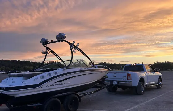 Enjoy summer on the Chaparral boat – 8 comfortable seats!