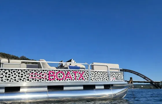 12 Person Custom Tri-toon Boat on Lake Austin
