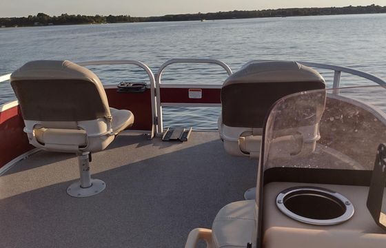 Red Pontoon Boat for Rent on Lake Athens or Cedar Creek Reservoir, TX