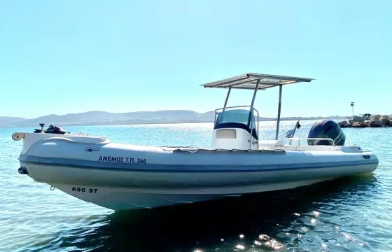 RIB ST650 22' Powerboat Adventure Tour on Paros