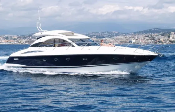 50ft Sunseeker Camargue Yacht boarding in Antibes, Cannes, St Tropez or Monaco
