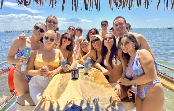 St. Pete Pink Pelican Tiki Boat - Up to 18ppl