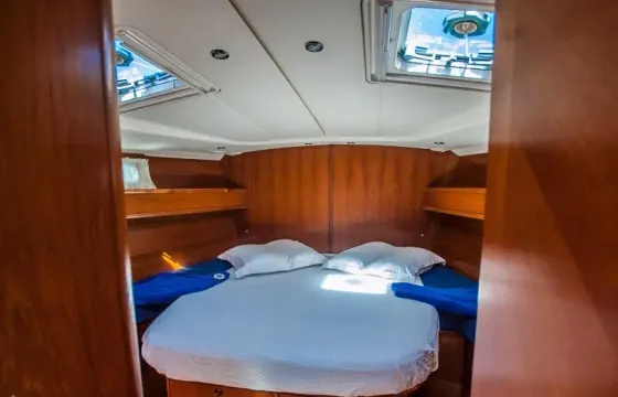 Luxury Jeanneau Sun Odyssey 54 DS Sailing Yacht with Blue Hull in Barcelona